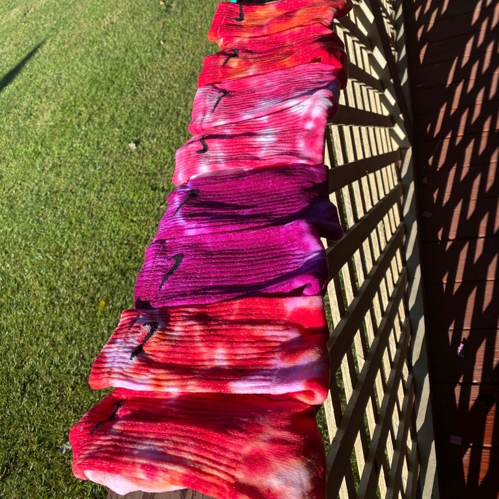 Hand made Nike tie dye socks